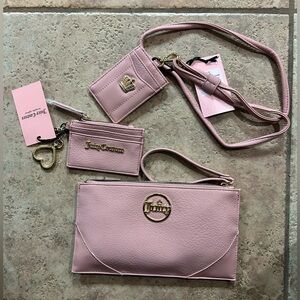 Taffy Juicy Couture Wristlet/Clutch with Matching Card Holder and Lanyard